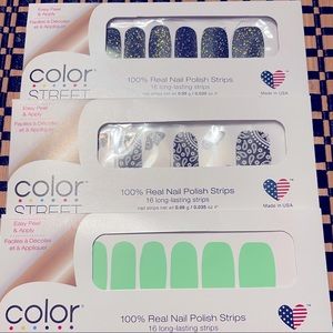 NIB 3 Packs of Color Street Kilowatt, Bandana Republic, and Deepwater Opal